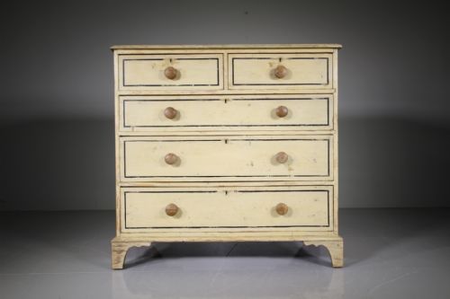 Early 19th Century Original Painted Pine Chest of Drawers