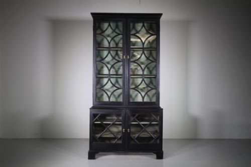 Fabulous English 18th Century Astragal Glazed Antique Pine Bookcase