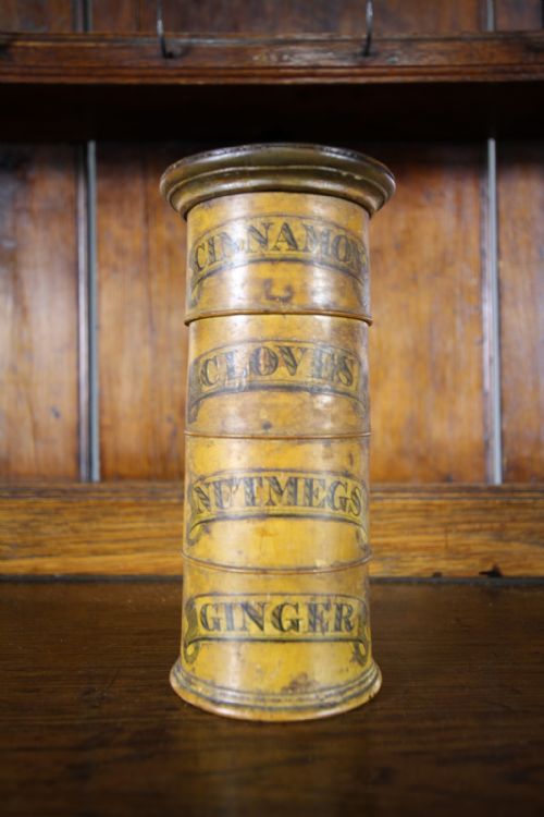 Early 19th Century English Antique Boxwood Spice Tower