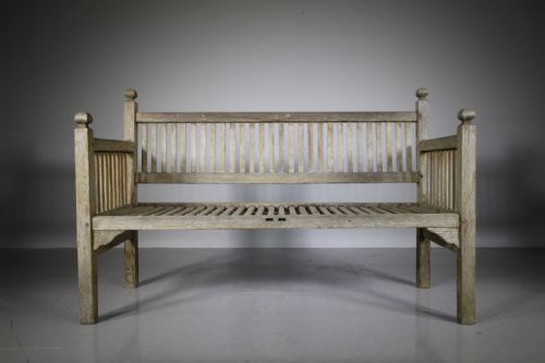 Edwardian Heals of London Teak Garden Bench Seat