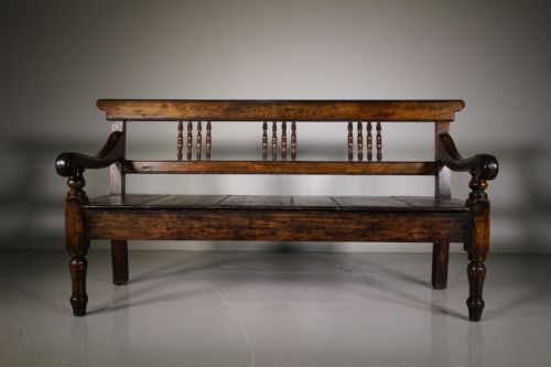 Early 19th Century Cumbrian Antique Pine Settle Seat