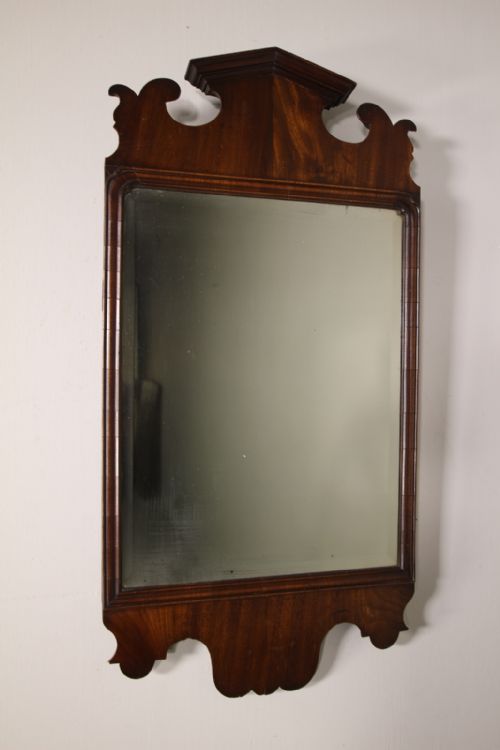 English 18th Century Antique Mahogany Wall Mirror