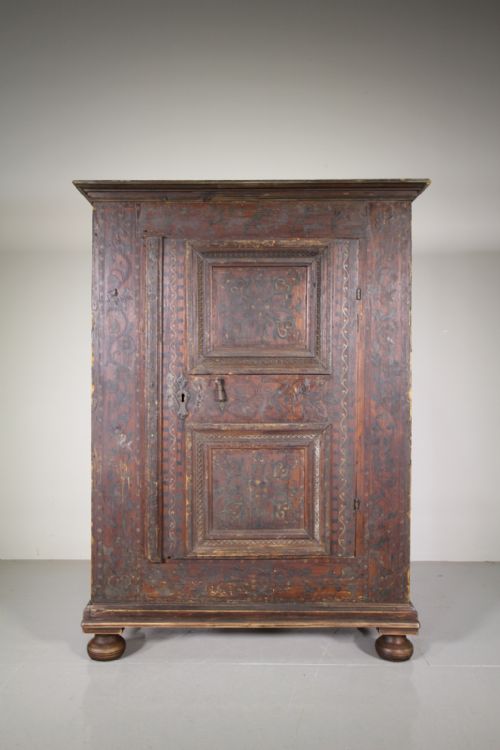 Original Painted Pine Antique Marriage Cupboard