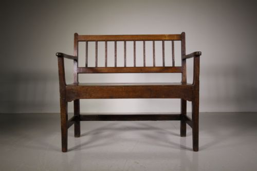 Welsh 18th Century Antique Oak Settle Seat – Rare Size