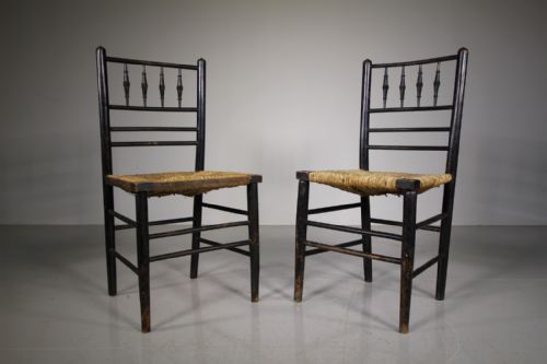 Pair of William Morris 19th Century Antique Sussex Chairs
