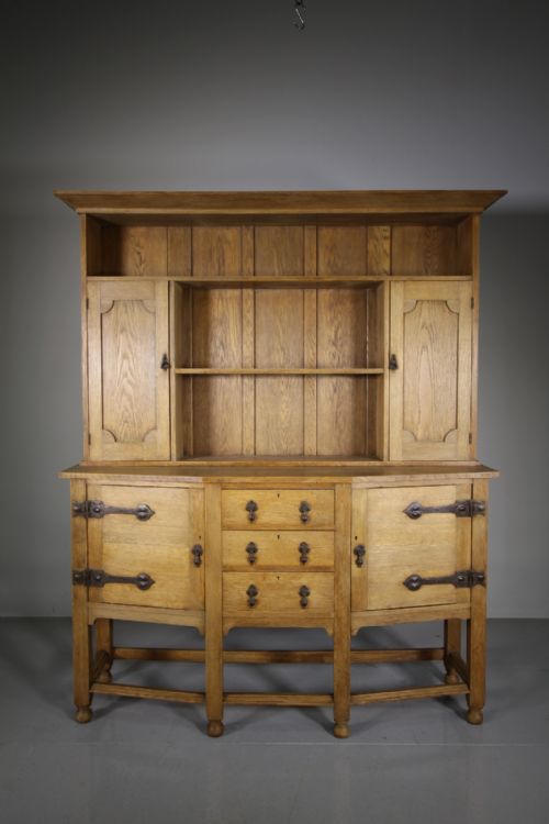 19th Century English Arts & Crafts Antique Oak Dresser