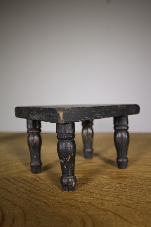 Early 19th Century Antique Dresser Stool in Original Paint
