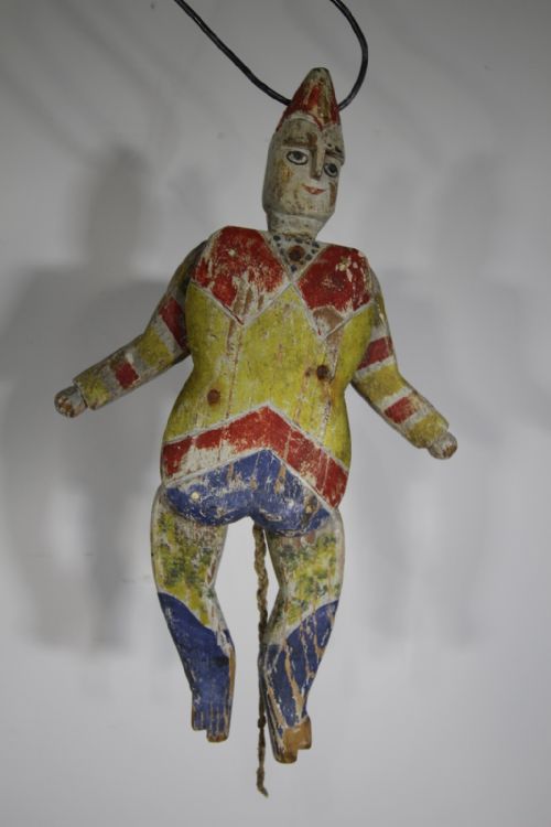 Late 19th Century Antique Jumping Jack Wooden Toy in Original Paint