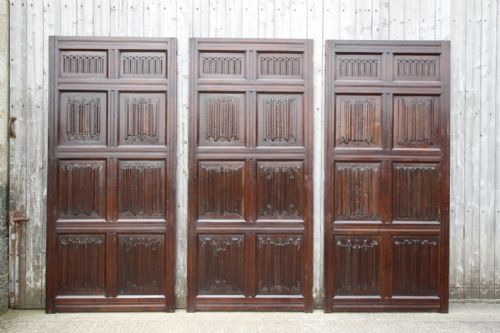 Set of Three Late 19th Century Antique Oak Panelled Doors