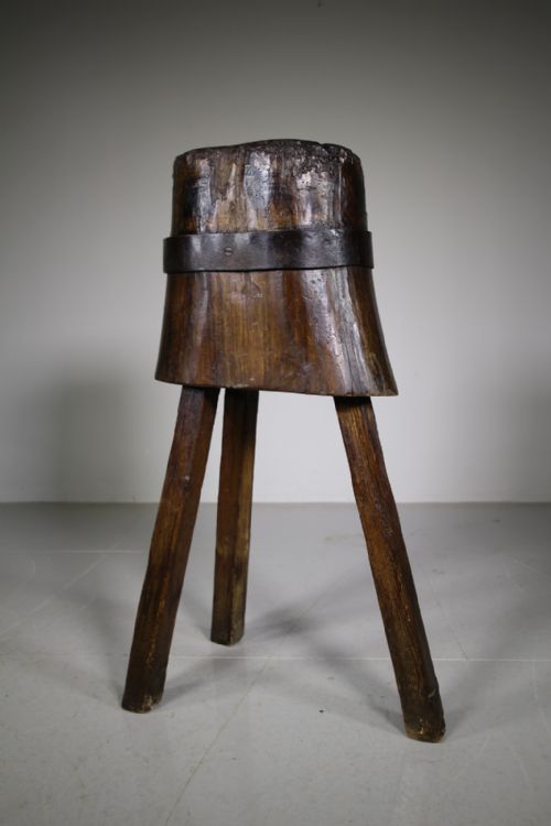English 19th Century Primitive Antique Butchers Block