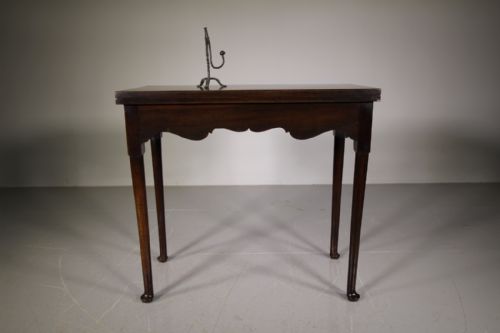 English 18th Century Antique Mahogany Fold Top Side Table
