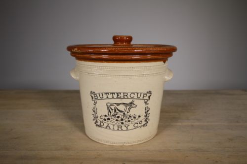 Large 19th Century Buttercup Dairy Antique 7lb Storage Jar