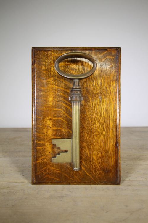 Large 19th Century English Antique Brass Key Letter Clip / Holder