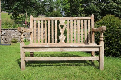 Very Rare 19th Century Teak Antique Garden Bench