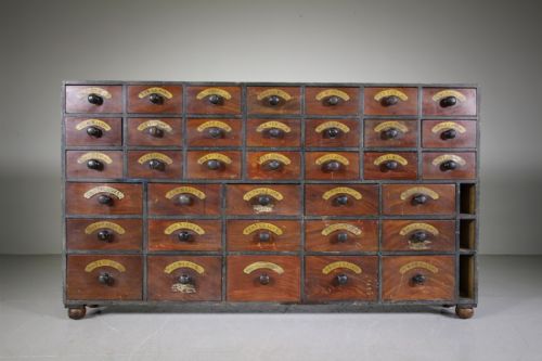English 19th Century Antique Painted Pine Apothecary Chest