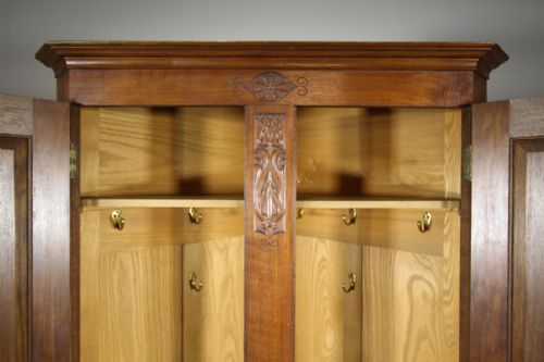 fig 1. Arthur Simpson Edwardian Antique Walnut Corner Robe