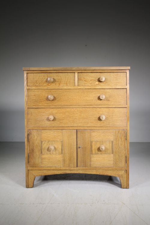 Early Heals Antique Oak Chest – Stamped