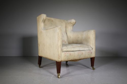 English 19th Century Antique Upholstered Armchair by William Birch