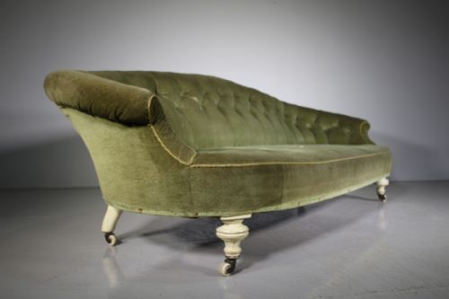 English 19th Century Shapely Antique Upholstered Sofa