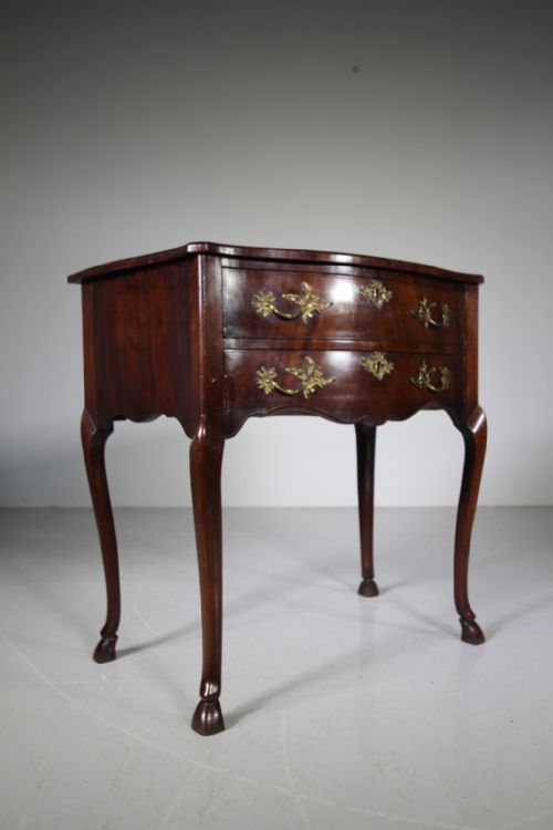 18th Century Antique Mahogany Serpentine Side Table