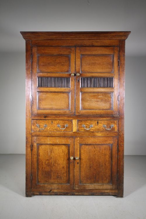 North Wales Early 19th Century Antique Oak Bread & Cheese Cupboard