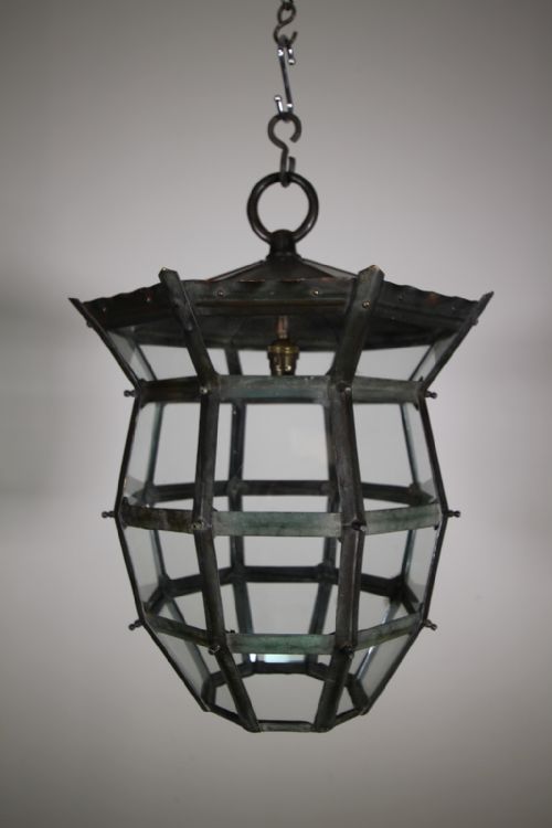 English 19th Century Antique Copper Hall Lantern