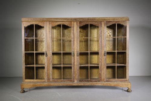 1920’S Heals of London Large Oak Bookcase – Labelled