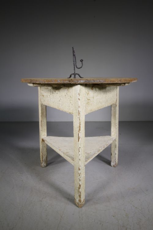 Early 19th Century Antique Painted Pine Cricket Table
