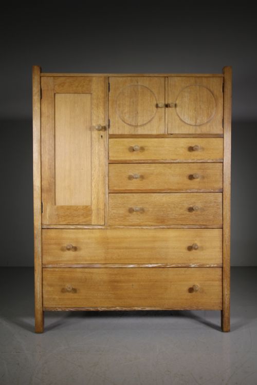 Rare Heals of London Antique Oak Owl Cabinet