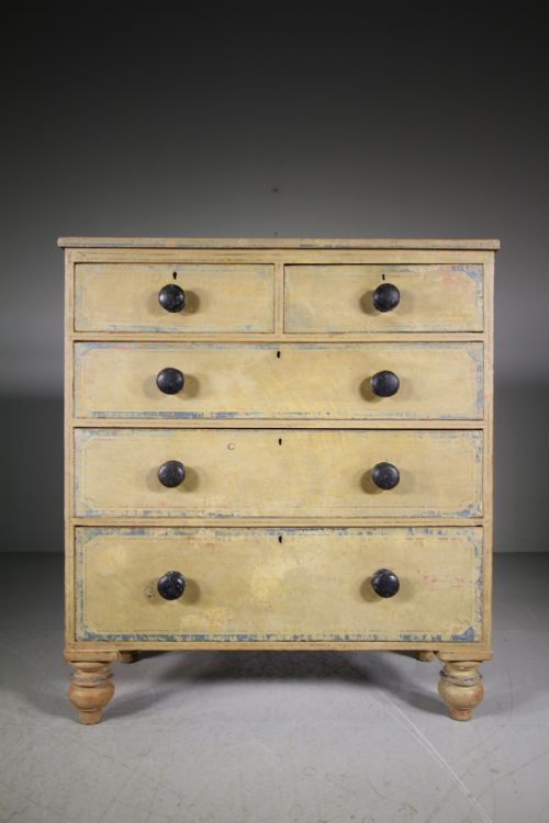 English Regency Original Painted Pine Chest of Drawers