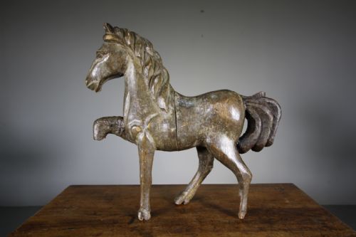 Large Decorative 18th Century Antique Wooden Horse