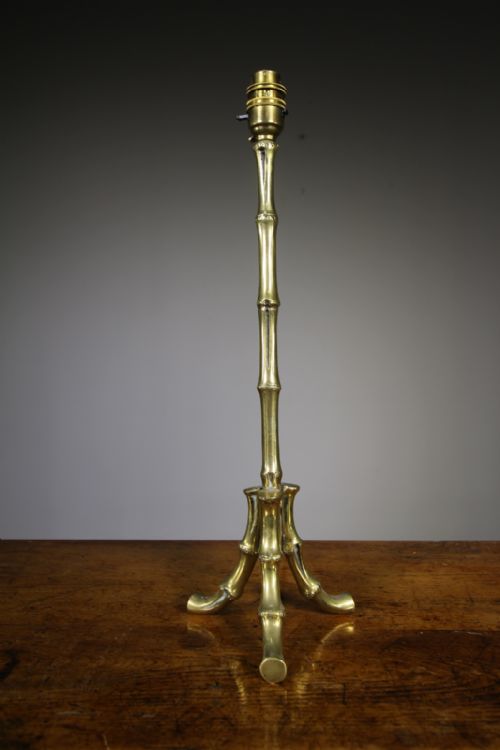 English Edwardian Antique Simulated Bamboo Table Lamp