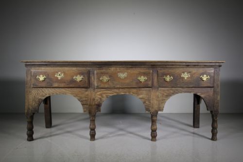 English 18th Century Antique Period Oak Dresser Base