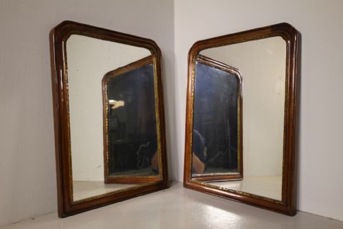 Pair of English 19th Century Antique Mahogany Wall Mirrors