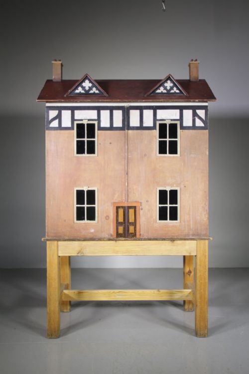 English 19th Century Original Painted Antique Dolls House