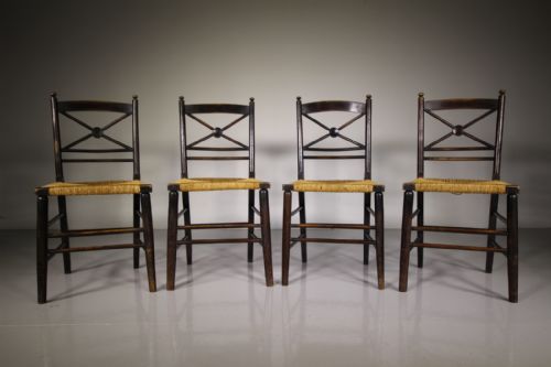 Set of Four 19th Century Morris & Co Sussex Dining Chairs