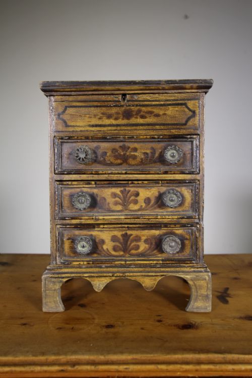 Beautiful Regency Antique Painted Pine Apprentice Chest of Drawers