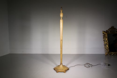 1930’S Heals of London Oak Standard Lamp – Rewired