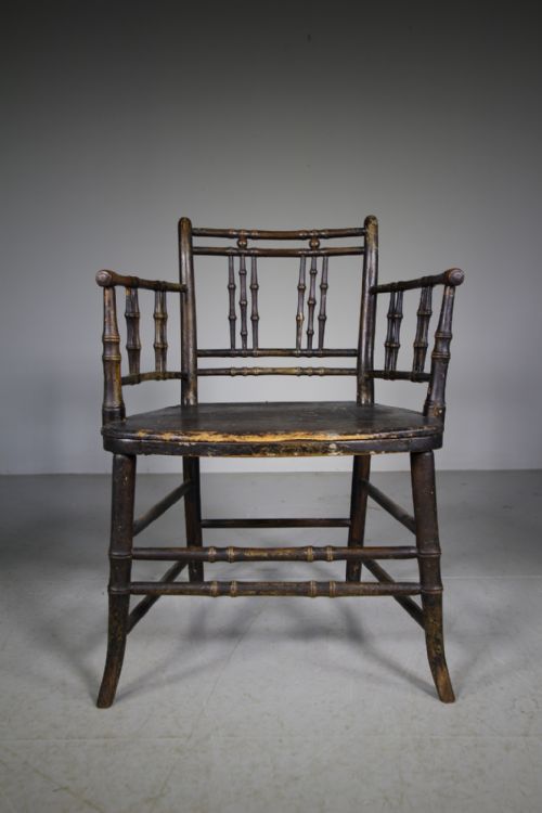 Regency Antique Faux Bamboo Armchair