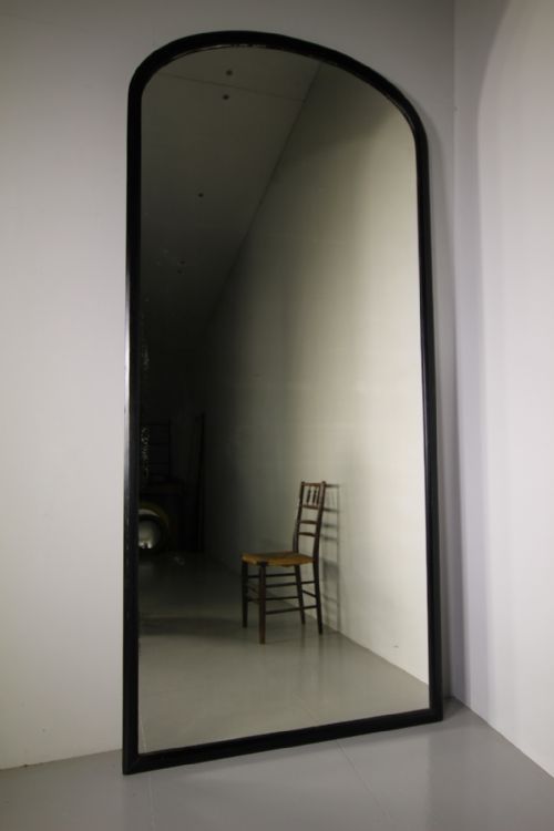 Very Large English 19th Century Antique Arched Shop Fitting Mirror
