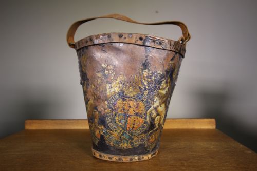 English 19th Century Antique Leather Fire Bucket