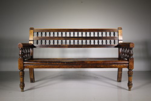 19th Century Antique Arts & Crafts Hall Bench Seat
