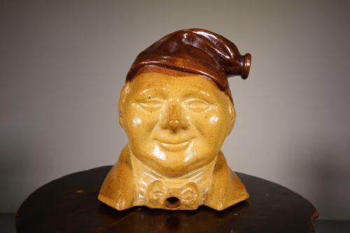 English 19th Century Antique Nightcap Pottery Spirit Barrel
