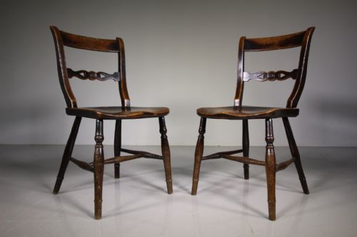 Rare Pair of Oxfordshire Antique Windsor Chairs