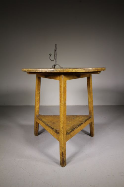Early 19th Century Original Painted Pine Cricket Table