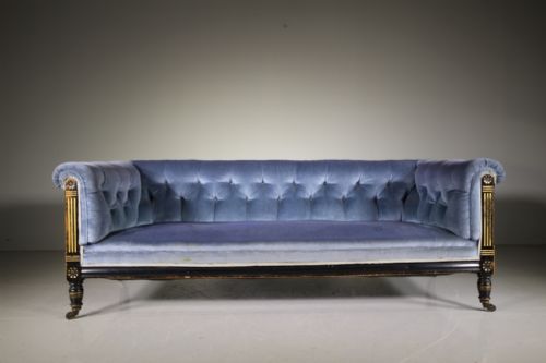19th Century English Antique Upholstered Sofa by Gillows
