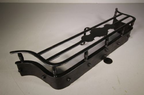 19th Century English Antique Iron Fire Guard with Trivet