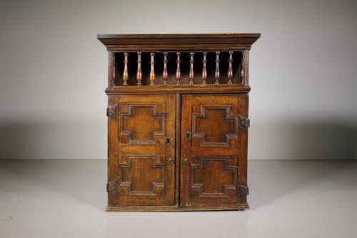 English 17th Century Antique Oak Wall Cupboard