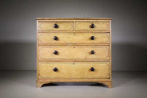 Late Georgian Original Painted Pine Chest of Drawers