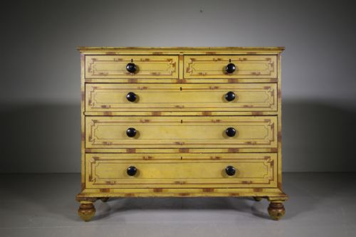 Rare Totally Original Late Georgian Antique Gillows Painted Pine Chest of Drawers